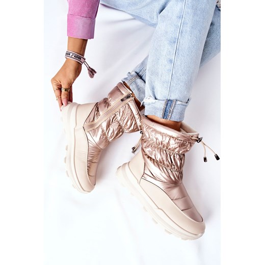 Damskie Ocieplane Śniegowce Na Suwak Złote Starbone 37 ZAZOO wyprzedaż