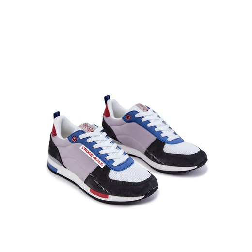 Sportowe Buty Męskie Wiązane Szare Cross Jeans JJ1R4010C ze sklepu ZAZOO w kategorii Trampki męskie - zdjęcie 177937606