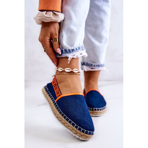 Espadryle Damskie Materiałowe Granatowe Big Star JJ274877 37 okazja ZAZOO