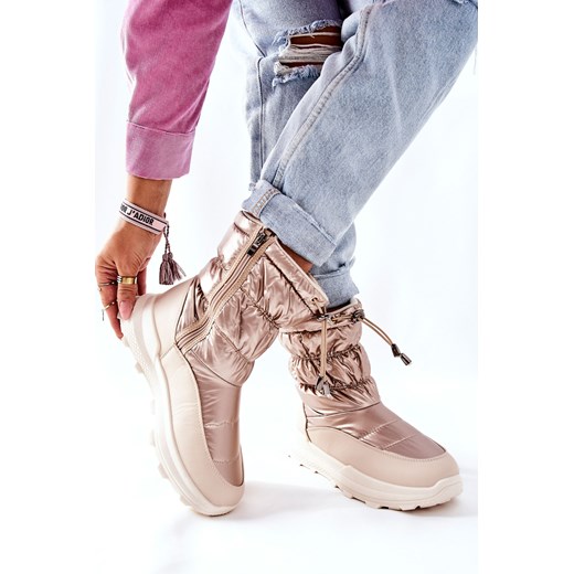 Damskie Ocieplane Śniegowce Na Suwak Złote Starbone 39 okazyjna cena ZAZOO