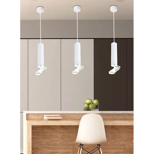 Biała nowoczesna pojedyncza lampa wisząca tuba - D240-Exin Lumes One Size Edinos.pl
