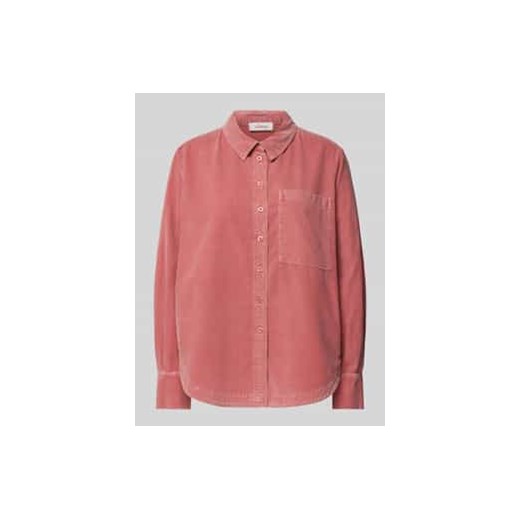 Bluzka koszulowa o kroju relaxed fit z drobnego sztruksu z bawełny ze sklepu Peek&Cloppenburg  w kategorii Koszule damskie - zdjęcie 177942588
