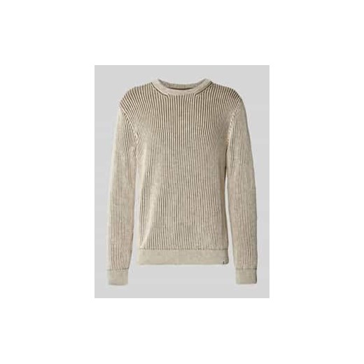 Sweter z dzianiny z prążkowanymi wykończeniami model ‘ANDRAAS’ ze sklepu Peek&Cloppenburg  w kategorii Swetry męskie - zdjęcie 177943057