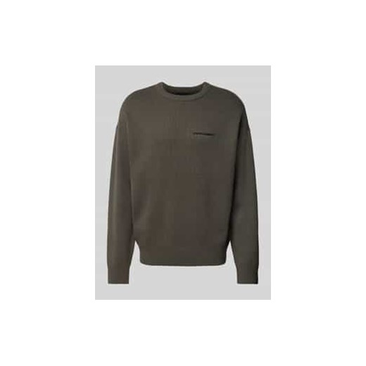 Sweter z dzianiny o kroju oversized z wyhaftowanym logo ze sklepu Peek&Cloppenburg  w kategorii Swetry męskie - zdjęcie 177943736