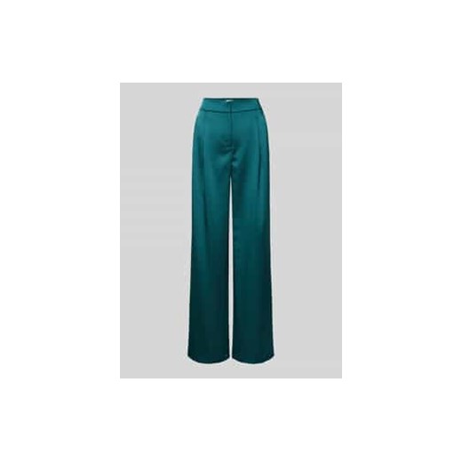 Spodnie o kroju regular fit z satyny z lamowaną kieszenią z tyłu ze sklepu Peek&Cloppenburg  w kategorii Spodnie damskie - zdjęcie 177944526