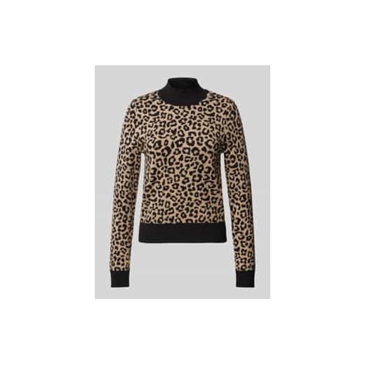 Sweter o kroju regular fit z dzianiny z mieszanki wiskozy z geometrycznym wzorem model ‘ARIA’ ze sklepu Peek&Cloppenburg  w kategorii Swetry damskie - zdjęcie 177944558