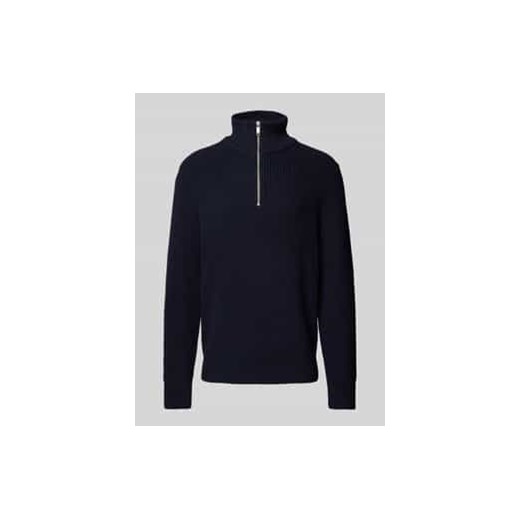 Bluza z kołnierzem i prążkowanymi wykończeniami ze sklepu Peek&Cloppenburg  w kategorii Bluzy męskie - zdjęcie 177945629