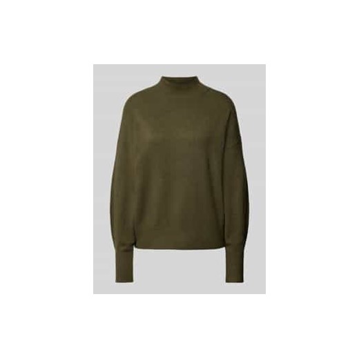 Sweter z dzianiny o kroju relaxed fit z mieszanki bawełny i wełny ze stójką ze sklepu Peek&Cloppenburg  w kategorii Swetry damskie - zdjęcie 177946039