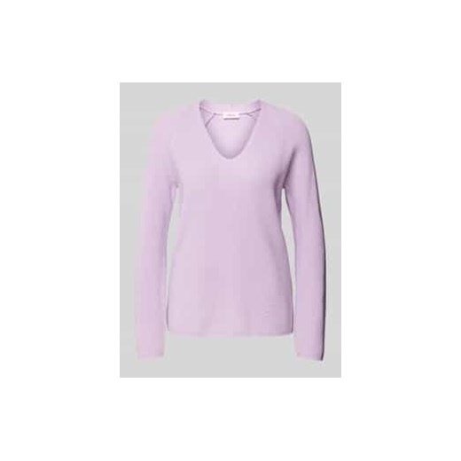 Sweter z dzianiny o kroju regular fit z dekoltem w serek i raglanowymi rękawami ze sklepu Peek&Cloppenburg  w kategorii Swetry damskie - zdjęcie 177946197
