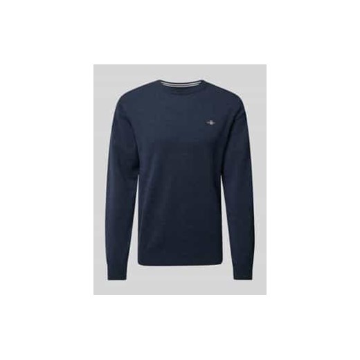 Sweter z dzianiny z wełny z okrągłym dekoltem ze sklepu Peek&Cloppenburg  w kategorii Swetry męskie - zdjęcie 177947898