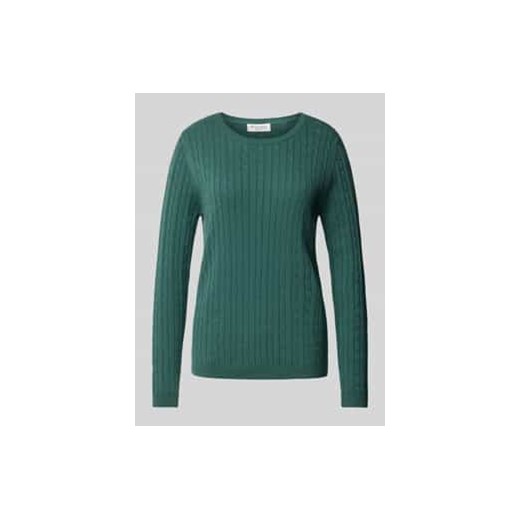 Sweter z dzianiny z wzorem warkocza ze sklepu Peek&Cloppenburg  w kategorii Swetry damskie - zdjęcie 177947967