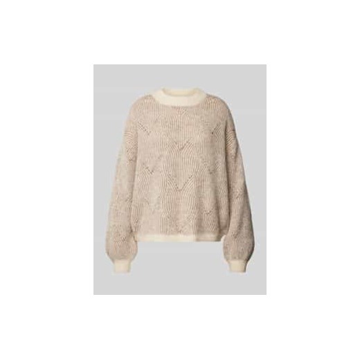 Sweter z dzianiny o luźnym kroju z abstrakcyjnym fakturowanym wzorem model ‘JENNA’ ze sklepu Peek&Cloppenburg  w kategorii Swetry damskie - zdjęcie 177948875