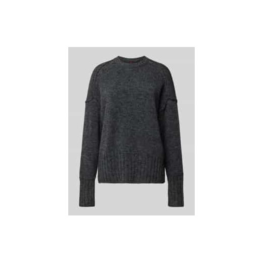 Sweter z dzianiny z okrągłym dekoltem ze sklepu Peek&Cloppenburg  w kategorii Swetry damskie - zdjęcie 177949019