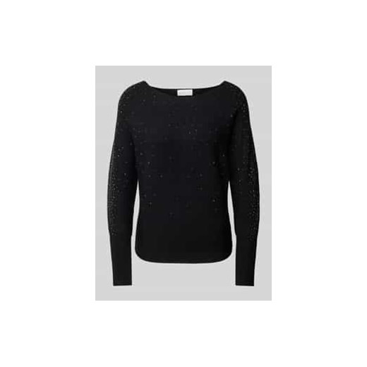 Sweter z dzianiny z obszyciem ozdobnymi kamieniami ze sklepu Peek&Cloppenburg  w kategorii Swetry damskie - zdjęcie 177949086