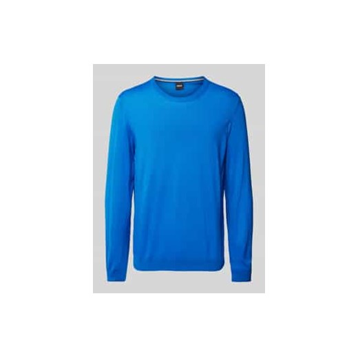 Sweter z żywej wełny z detalem z logo model ‘Leno’ ze sklepu Peek&Cloppenburg  w kategorii Swetry męskie - zdjęcie 177949236