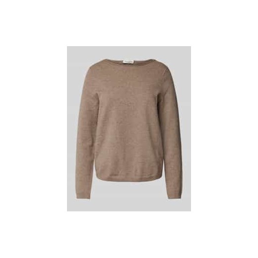 Sweter o kroju regular fit z mieszanki bawełny i żywej wełny z dekoltem w łódkę ze sklepu Peek&Cloppenburg  w kategorii Swetry damskie - zdjęcie 177949486
