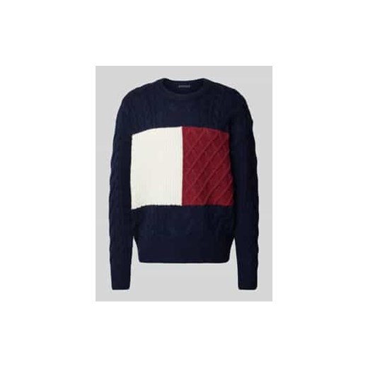 Sweter z dzianiny z fakturowanym wzorem ze sklepu Peek&Cloppenburg  w kategorii Swetry męskie - zdjęcie 177949696