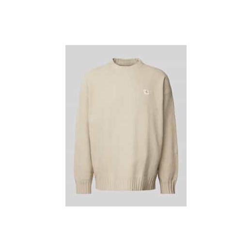 Sweter z dzianiny z detalem z logo ze sklepu Peek&Cloppenburg  w kategorii Swetry męskie - zdjęcie 177949706