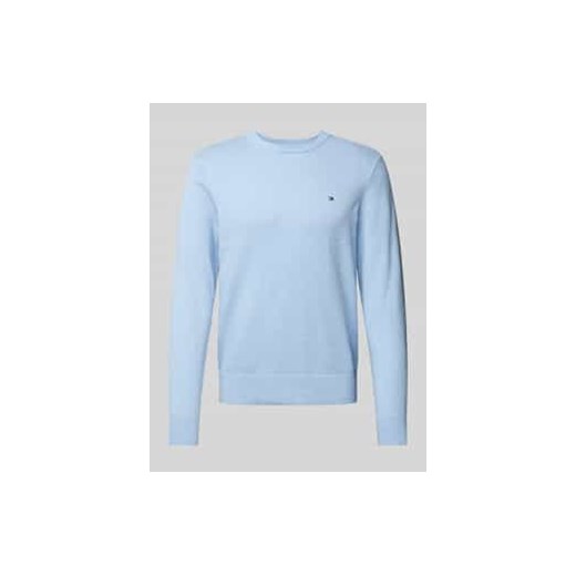 Sweter z dzianiny z wyhaftowanym logo model ‘PIMA’ ze sklepu Peek&Cloppenburg  w kategorii Swetry męskie - zdjęcie 177949827