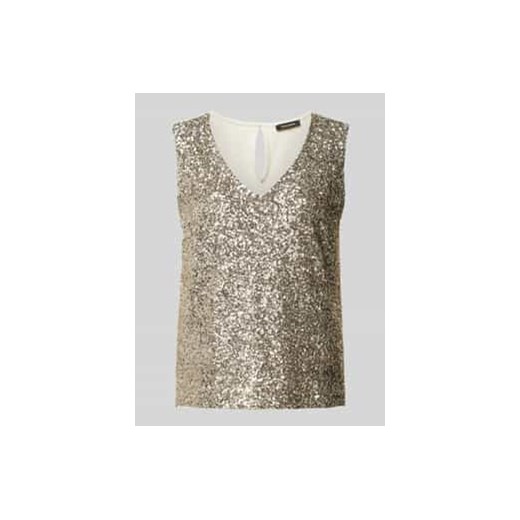 Top bluzkowy o kroju regular fit z cekinowym obszyciem ze sklepu Peek&Cloppenburg  w kategorii Bluzki damskie - zdjęcie 177949839