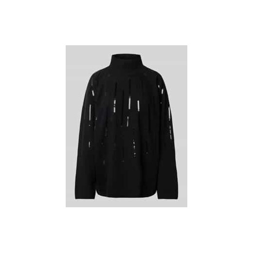 Sweter z dzianiny z cekinowym obszyciem ze sklepu Peek&Cloppenburg  w kategorii Swetry damskie - zdjęcie 177950135