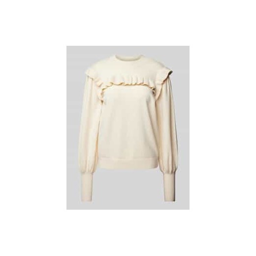 Sweter z dzianiny z falbanami model ‘JUM’ ze sklepu Peek&Cloppenburg  w kategorii Swetry damskie - zdjęcie 177950427