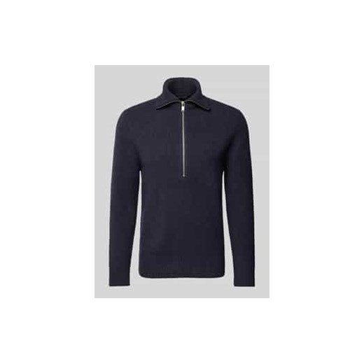 Sweter z dzianiny z krótkim zamkiem błyskawicznym model ‘MANUELO’ ze sklepu Peek&Cloppenburg  w kategorii Swetry męskie - zdjęcie 177951057