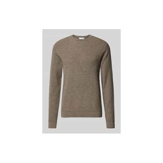 Sweter z dzianiny z prążkowanymi wykończeniami model ‘ROSS’ ze sklepu Peek&Cloppenburg  w kategorii Swetry męskie - zdjęcie 177951689