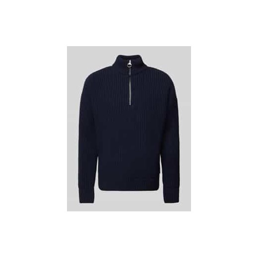 Sweter wełniany z zapinanym kołnierzem model ‘ELIJAA’ ze sklepu Peek&Cloppenburg  w kategorii Swetry męskie - zdjęcie 177951716