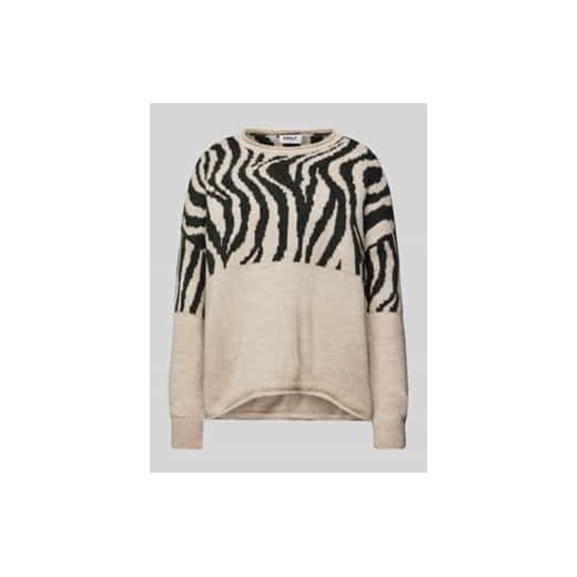 Sweter z dzianiny o kroju relaxed fit ze zrolowanym brzegiem kołnierza i obniżonymi ramionami model ‘JADE’ ze sklepu Peek&Cloppenburg  w kategorii Swetry damskie - zdjęcie 177952467