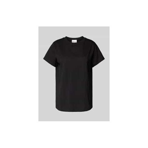 T-shirt z prążkowanym okrągłym dekoltem ze sklepu Peek&Cloppenburg  w kategorii Bluzki damskie - zdjęcie 177952615