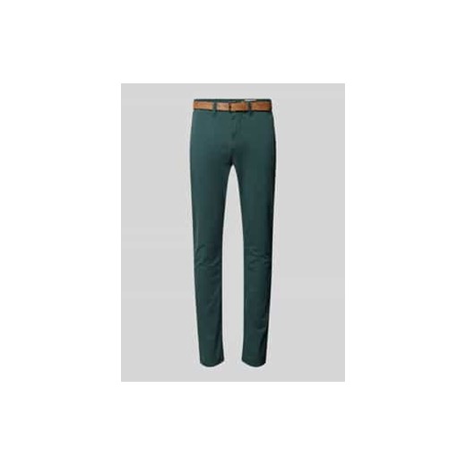 Chinosy o kroju slim fit z paskiem ze sklepu Peek&Cloppenburg  w kategorii Spodnie męskie - zdjęcie 177953109