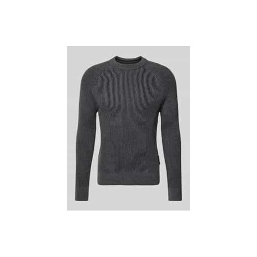Sweter z dzianiny o kroju regular fit z dwukolorowym efektem z mieszanki bawełny ekologicznej i żywej wełny ze sklepu Peek&Cloppenburg  w kategorii Swetry męskie - zdjęcie 177953236