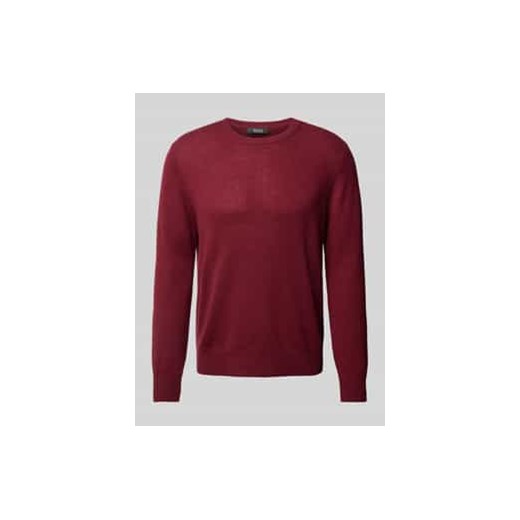 Sweter z dzianiny z prążkowanymi wykończeniami model ‘Faros’ ze sklepu Peek&Cloppenburg  w kategorii Swetry męskie - zdjęcie 177953479