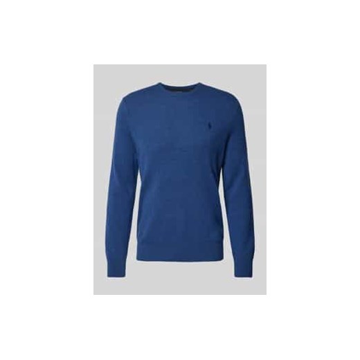 Sweter z dzianiny z wełny lana z okrągłym dekoltem ze sklepu Peek&Cloppenburg  w kategorii Swetry męskie - zdjęcie 177953895