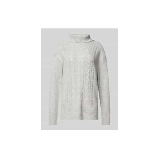 Sweter z wywijanym kołnierzem ze ściegiem warkoczowym ze sklepu Peek&Cloppenburg  w kategorii Swetry damskie - zdjęcie 177953967