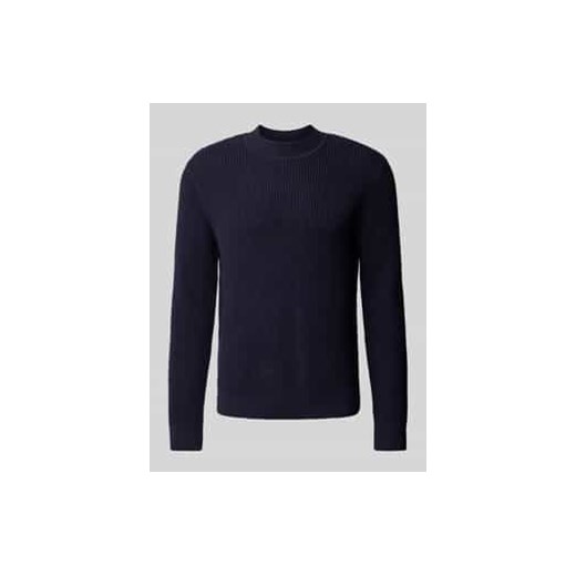Sweter z dzianiny z prążkowanymi wykończeniami model ‘VIGGO’ ze sklepu Peek&Cloppenburg  w kategorii Swetry męskie - zdjęcie 177954158