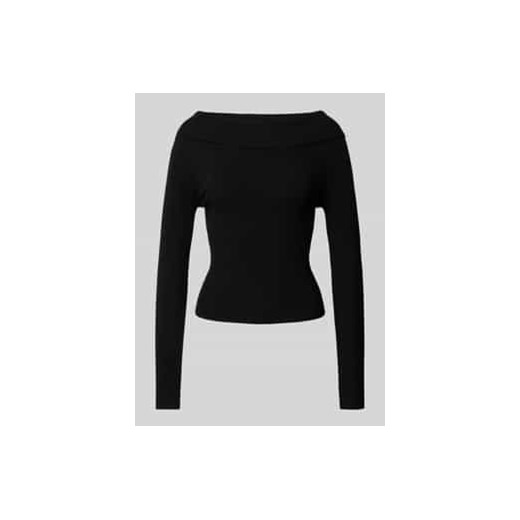 Sweter z dzianiny z prążkowanym dekoltem w łódkę ze sklepu Peek&Cloppenburg  w kategorii Swetry damskie - zdjęcie 177954837