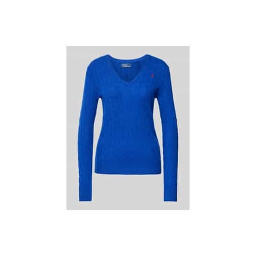 Sweter z dzianiny z mieszanki wełny i kaszmiru ze ściegiem warkoczowym ze sklepu Peek&Cloppenburg  w kategorii Swetry damskie - zdjęcie 177954847