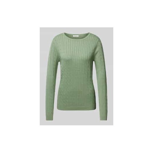 Sweter z dzianiny z wzorem warkocza ze sklepu Peek&Cloppenburg  w kategorii Swetry damskie - zdjęcie 177955586