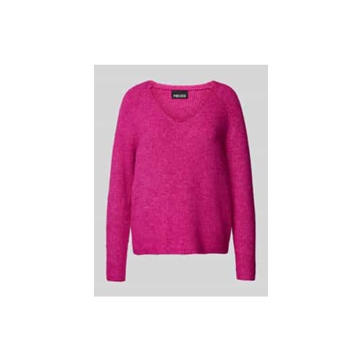 Sweter z dzianiny o kroju regular fit z dekoltem w serek model ‘ELLEN’ ze sklepu Peek&Cloppenburg  w kategorii Swetry damskie - zdjęcie 177955616