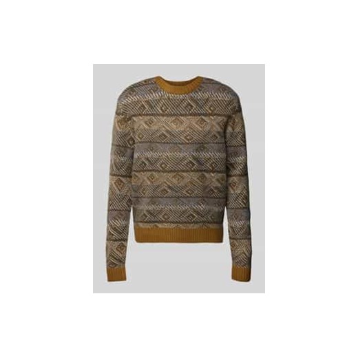 Sweter z dzianiny z prążkowanymi wykończeniami model ‘Klaes’ ze sklepu Peek&Cloppenburg  w kategorii Swetry męskie - zdjęcie 177955668