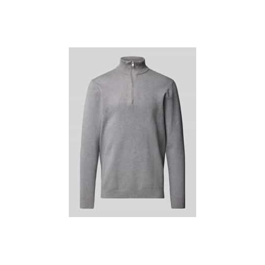 Sweter z dzianiny z prążkowaną stójką ze sklepu Peek&Cloppenburg  w kategorii Swetry męskie - zdjęcie 177955675