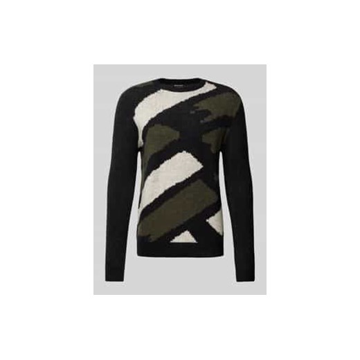 Sweter z dzianiny z okrągłym dekoltem ze sklepu Peek&Cloppenburg  w kategorii Swetry męskie - zdjęcie 177955868