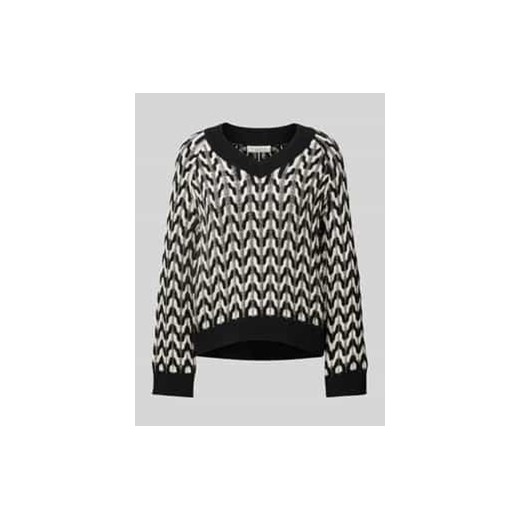 Sweter z dzianiny z dekoltem w serek ze sklepu Peek&Cloppenburg  w kategorii Swetry damskie - zdjęcie 177956549