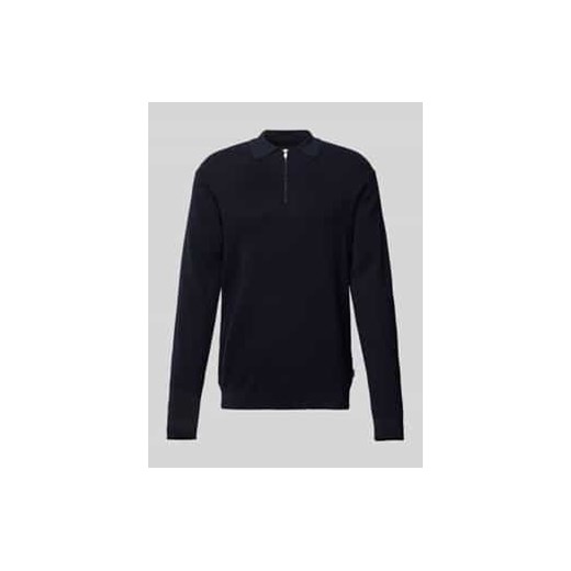Sweter z dzianiny z kołnierzykiem polo ze sklepu Peek&Cloppenburg  w kategorii Swetry męskie - zdjęcie 177957757