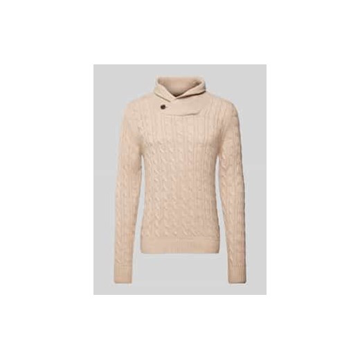 Sweter z dzianiny ze stójką model ‘CRASH’ ze sklepu Peek&Cloppenburg  w kategorii Swetry męskie - zdjęcie 177957798