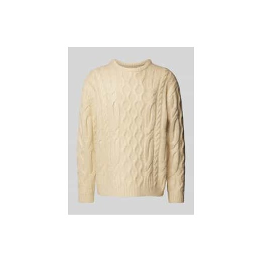 Sweter z dzianiny z wzorem warkocza ze sklepu Peek&Cloppenburg  w kategorii Swetry męskie - zdjęcie 177957927