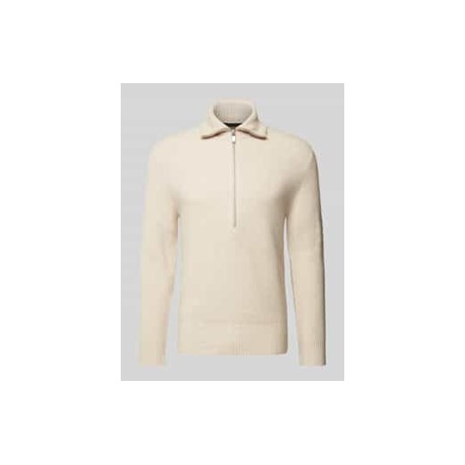 Sweter z dzianiny z krótkim zamkiem błyskawicznym model ‘MANUELO’ ze sklepu Peek&Cloppenburg  w kategorii Swetry męskie - zdjęcie 177958038