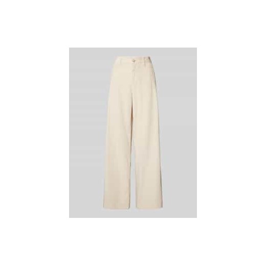Spodnie sztruksowe o kroju regular fit z czystej bawełny z szeroką nogawką ze sklepu Peek&Cloppenburg  w kategorii Spodnie damskie - zdjęcie 177958196